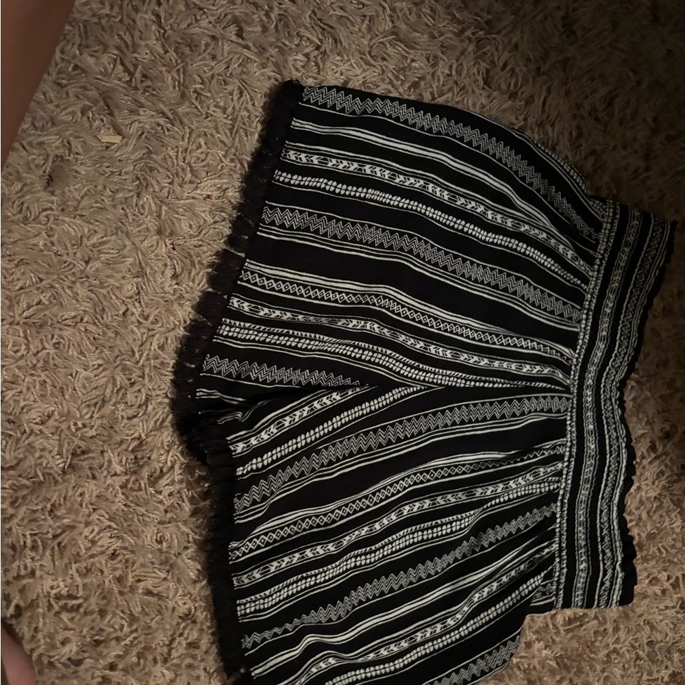 Black and White Patterned Shorts